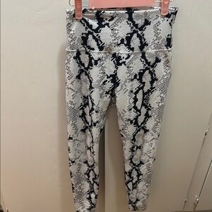 Balance Collection Black and White Leggings with Snakeskin Print